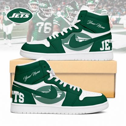 LIMITED EDITION - NEW CUSTOMIZED NFL25 NYJ NEW YORK JETS AIR JORDAN SNEAKERS