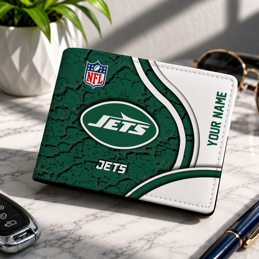 MEGA SALE - NEW CUSTOMIZED NFL25 NYJ NEW YORK JETS LEATHER WALLET