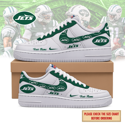 LIMITED EDITION - NEW CUSTOMIZED NFL25 NYJ NEW YORK JETS AF1 SHOES