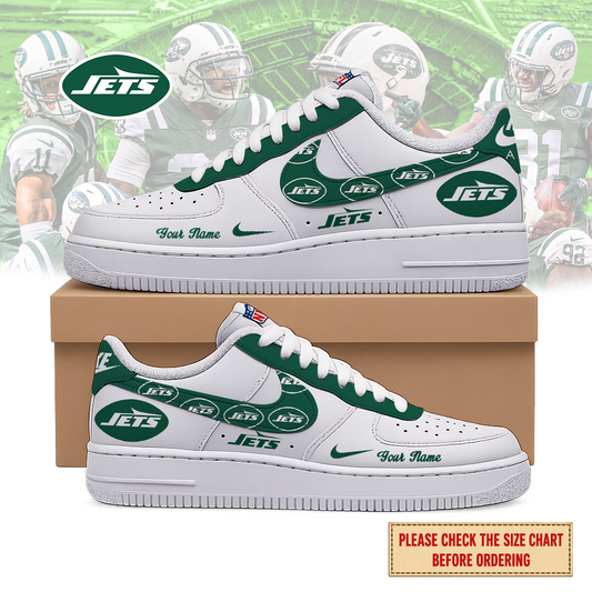 LIMITED EDITION - NEW CUSTOMIZED NFL25 NYJ NEW YORK JETS AF1 SHOES