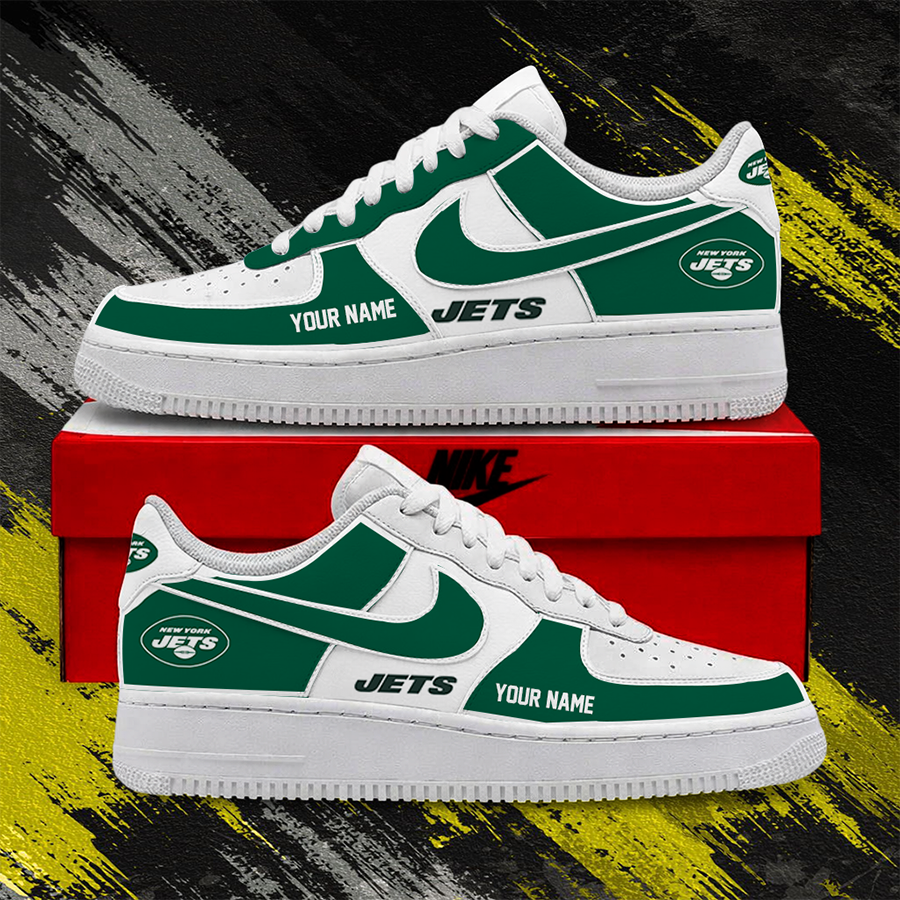 LIMITED EDITION - NEW CUSTOMIZED NFL25 NYJ NEW YORK JETS AF1 SHOES