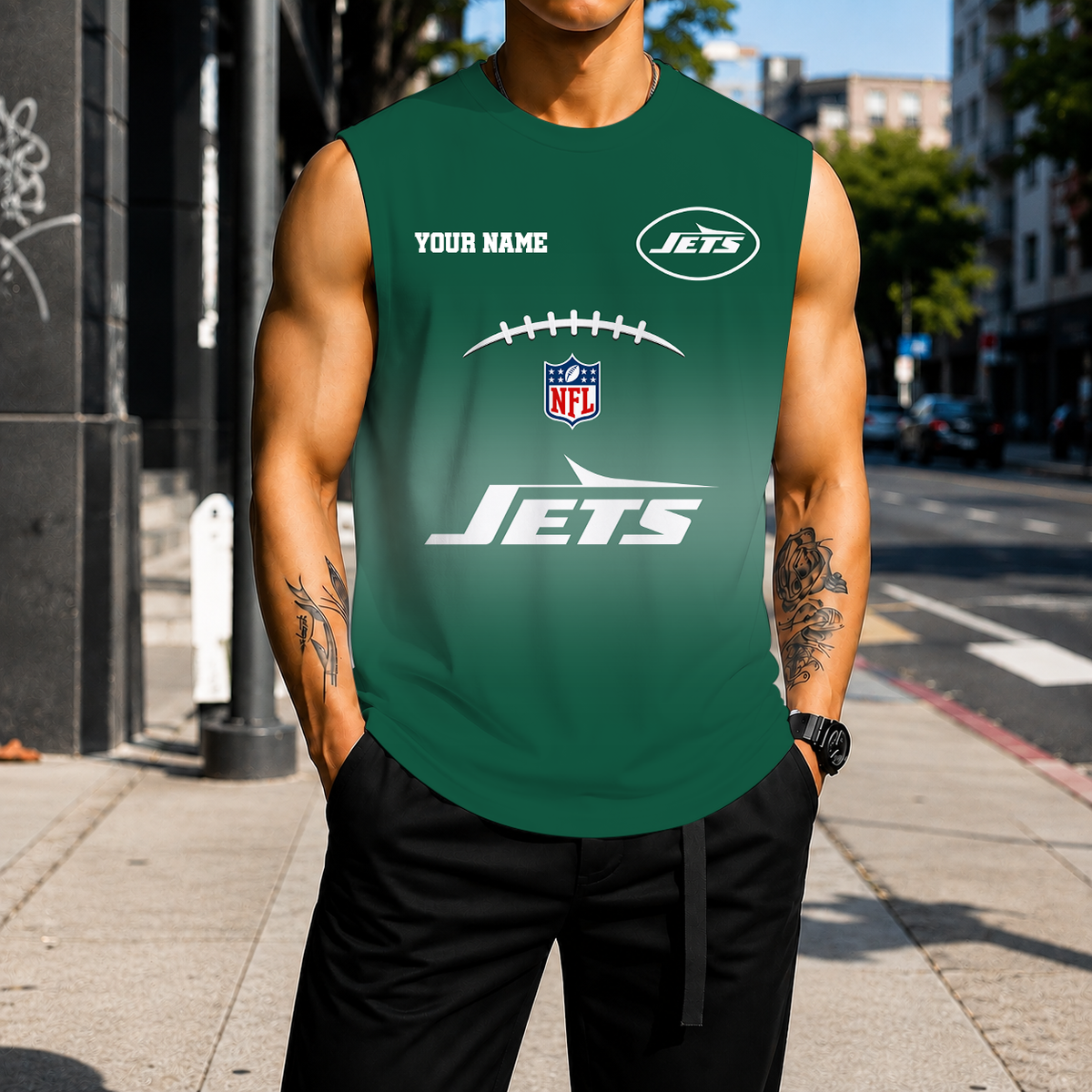 LIMITED EDITION - NEW CUSTOMIZED NFL25 NYJ NEW YORK JETS MEN'S GYM SHIRT