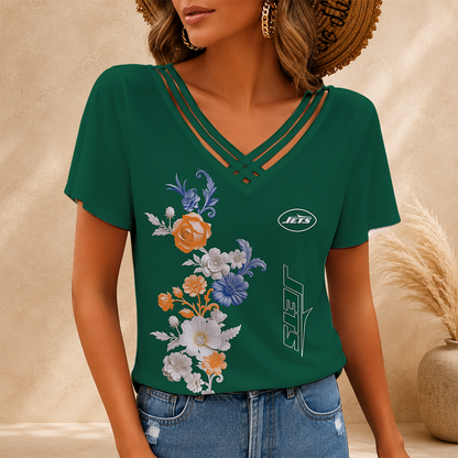LIMITED EDITION - NEW CUSTOMIZED NFL25 NYJ NEW YORK JETS V-NECK SHIRT