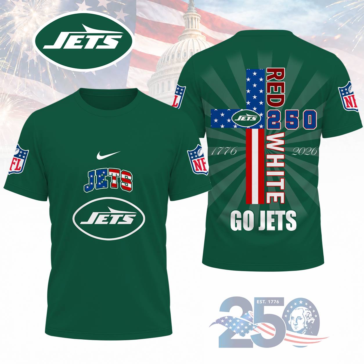 LIMITED EDITION - NEW CUSTOMIZED NFL25 NYJ NEW YORK JETS T-SHIRT, POLO SHIRT, ZIP POLO SHIRT, SWEATSHIRT, HOODIE & ZIP HOODIE