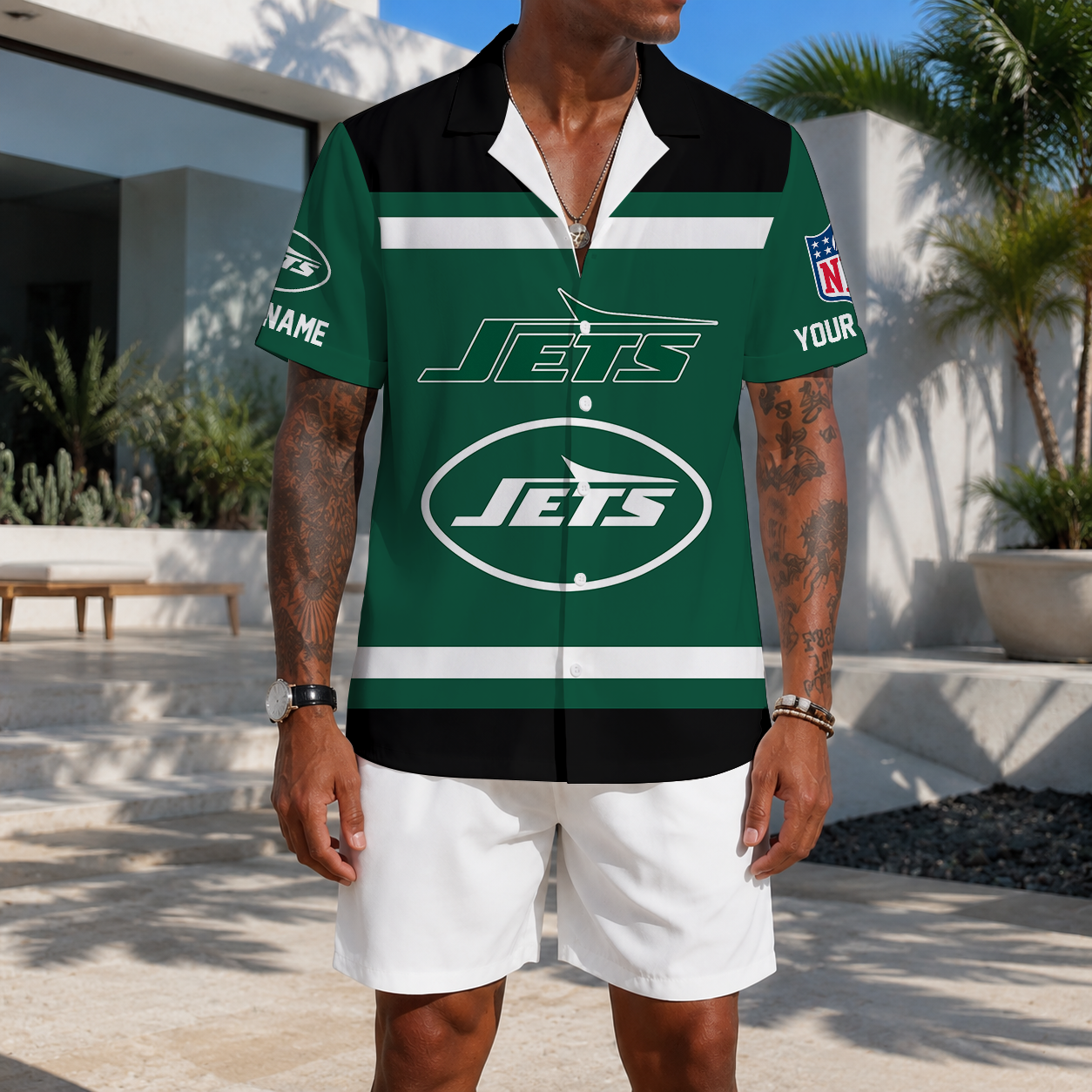 EXCLUSIVE EDITION - NEW CUSTOMIZED NFL25 NYJ NEW YORK JETS UNISEX HAWAIIAN SHIRT