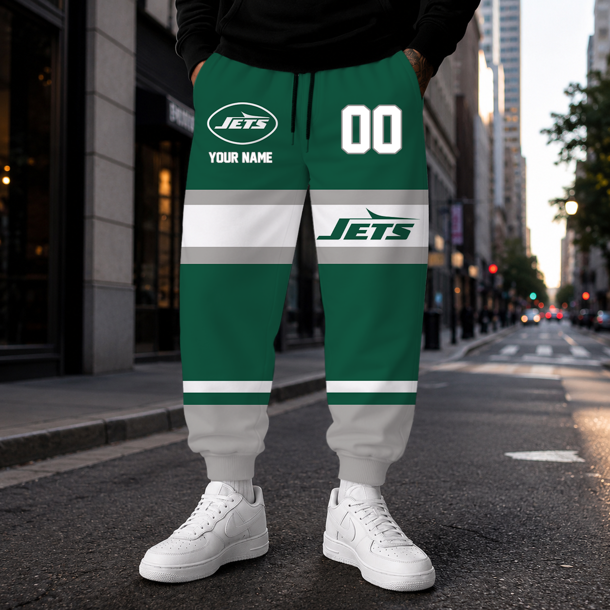 LIMITED EDITION - NEW CUSTOMIZED NFL25 NYJ NEW YORK JETS SWEATPANTS