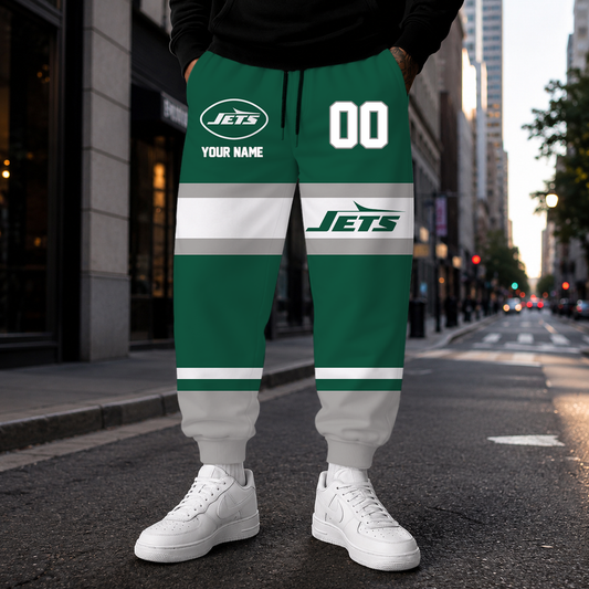 LIMITED EDITION - NEW CUSTOMIZED NFL25 NYJ NEW YORK JETS SWEATPANTS