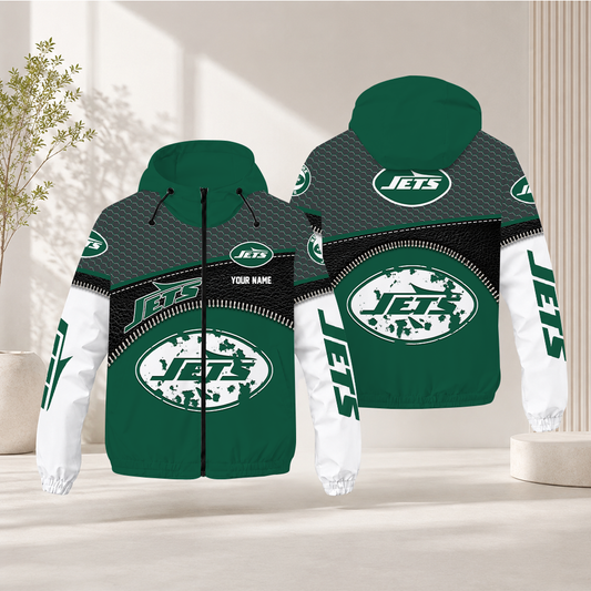 LIMITED EDITION - NEW CUSTOMIZED NFL25 NYJ NEW YORK JETS WINDBREAKER JACKET