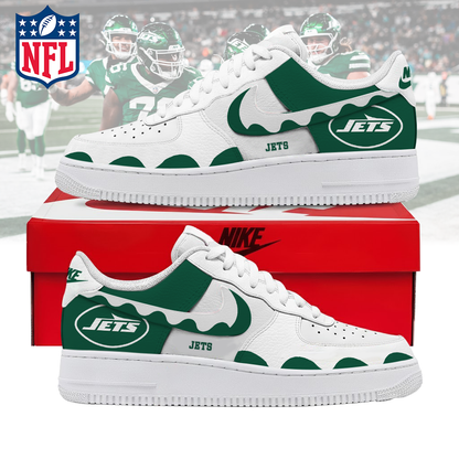 FINAL CLEARANCE - NEW CUSTOMIZED NFL25 NYJ NEW YORK JETS AF1 SNEAKERS