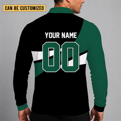 [SPECIAL OFFER] NEW CUSTOMIZED NFL25 NYJ NEW YORK JETS LONG SLEEVE POLO SHIRT