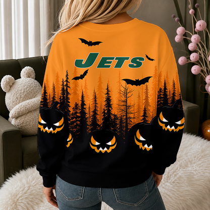 [SPECIAL OFFER] NEW CUSTOMIZED NFL25 NYJ NEW YORK JETS UNISEX HALLOWEEN SWEATSHIRT