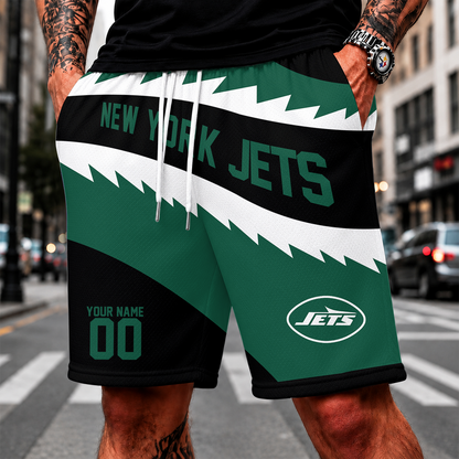 [SPECIAL OFFER] NEW CUSTOMIZED NFL25 NYJ NEW YORK JETS SHORT PANTS