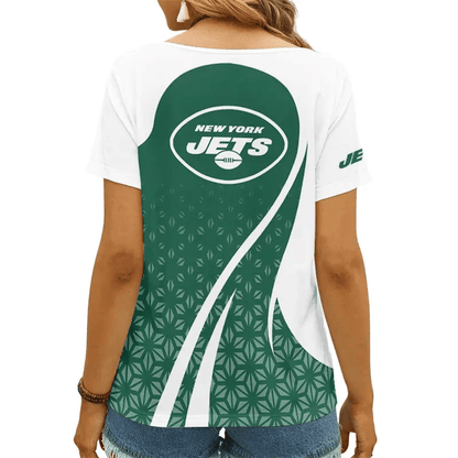 LIMITED EDITION - NEW CUSTOMIZED NFL25 NYJ NEW YORK JETS V-NECK FEMALE SHIRT