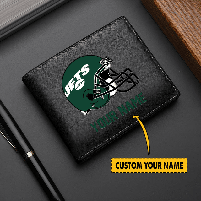LIMITED EDITION - NEW CUSTOMIZED NFL25 NY JETS LEATHER WALLET