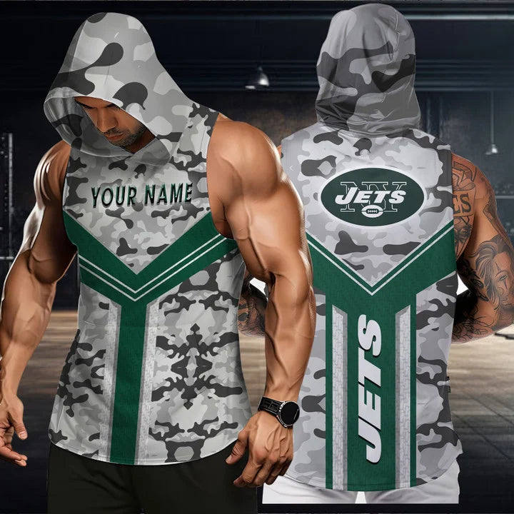 LIMITED EDITION - NEW CUSTOMIZED NFL25 NYJ NEW YORK JETS HOODED TANK TOP
