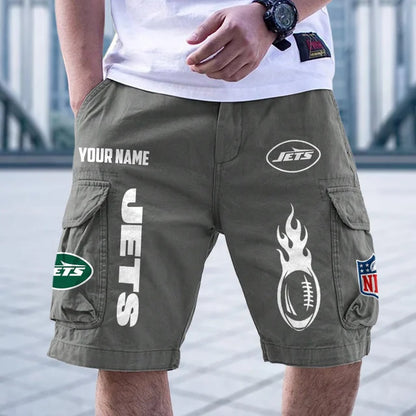 [SPECIAL OFFER] NEW CUSTOMIZED NFL25 NYJ NEW YORK JETS CARGO SHORTS