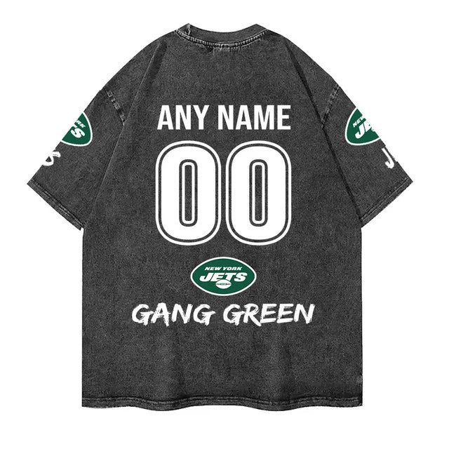 [SPECIAL OFFER] NEW CUSTOMIZED NFL25 NYJ NEW YORK JETS MULTICOLOR WASHED TEE