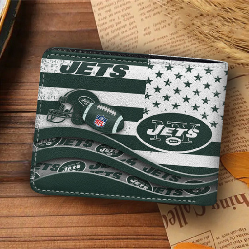 [SPECIAL OFFER] NEW CUSTOMIZED NFL25 NYJ NEW YORK JETS LEATHER WALLET