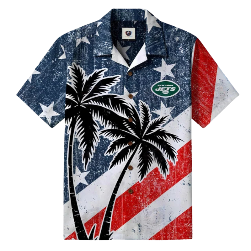 LIMITED EDITION - NEW CUSTOMIZED NFL25 NYJ NEW YORK JETS PATRIOTIC 250 USA HAWAIIAN SHIRT