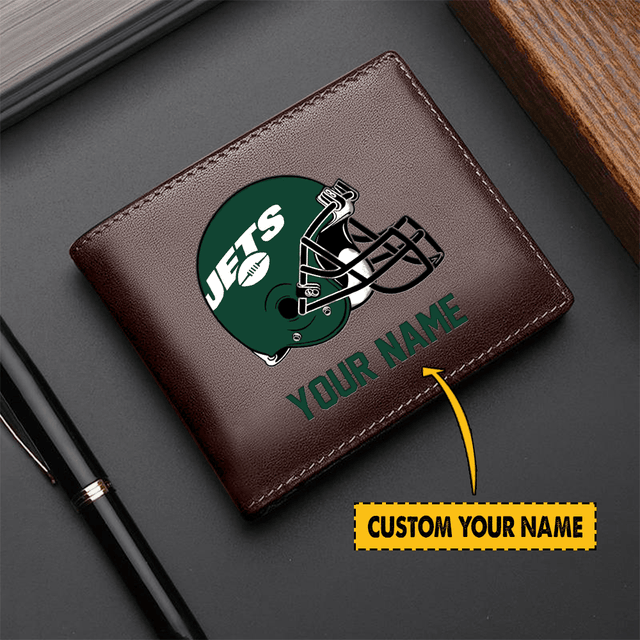 LIMITED EDITION - NEW CUSTOMIZED NFL25 NY JETS LEATHER WALLET