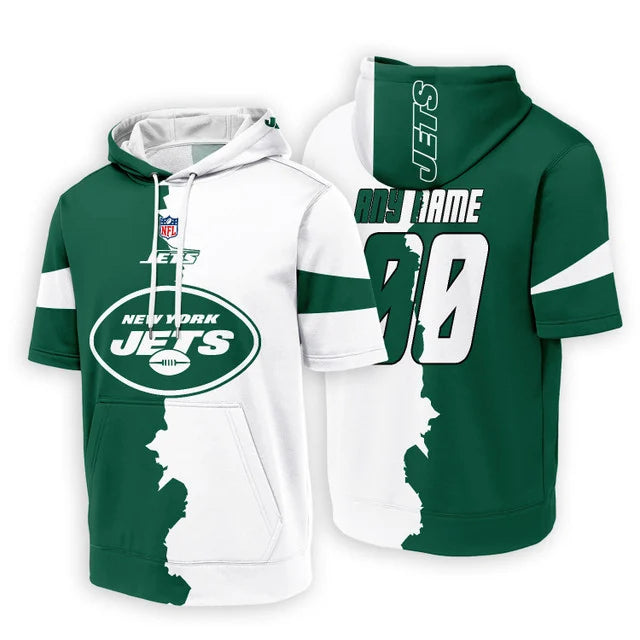 LIMITED EDITION - NEW CUSTOMIZED NFL25 NYJ NEW YORK JETS SHORT SLEEVE HOODIE T-SHIRT