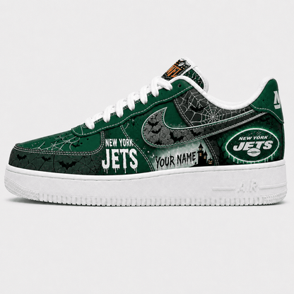 [SPECIAL OFFER] NEW CUSTOMIZED NFL25 NYJ NEW YORK JETS HALLOWEEN AF1 SHOES