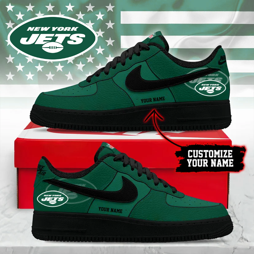 LIMITED EDITION - NEW CUSTOMIZED NFL25 NYJ NY JETS AF1 SNEAKERS