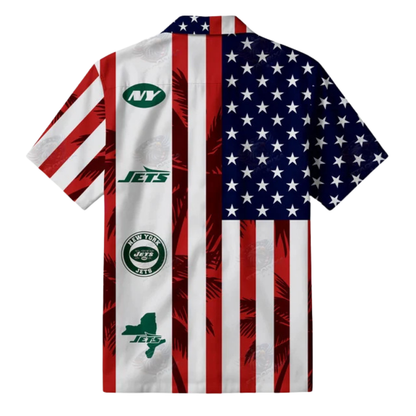 LIMITED EDITION - NEW CUSTOMIZED NFL25 NYJ NEW YORK JETS PATRIOTIC 250 USA HAWAIIAN SHIRT