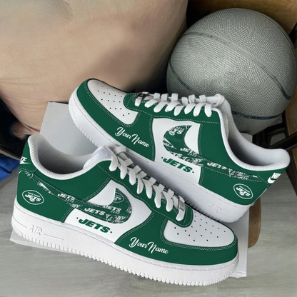 LIMITED EDITION - NEW CUSTOMIZED NFL25 NYJ NEW YORK JETS AF1 SNEAKERS
