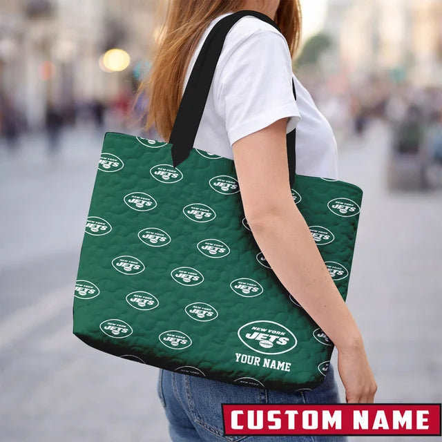 LIMITED EDITION - NEW CUSTOMIZED NFL25 NY JETS QUILTED TOTE BAG