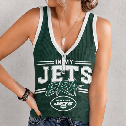 [SPECIAL OFFER] NEW CUSTOMIZED NFL25 NYJ NEW YORK JETS WOMEN'S V-NECK TANK TOP