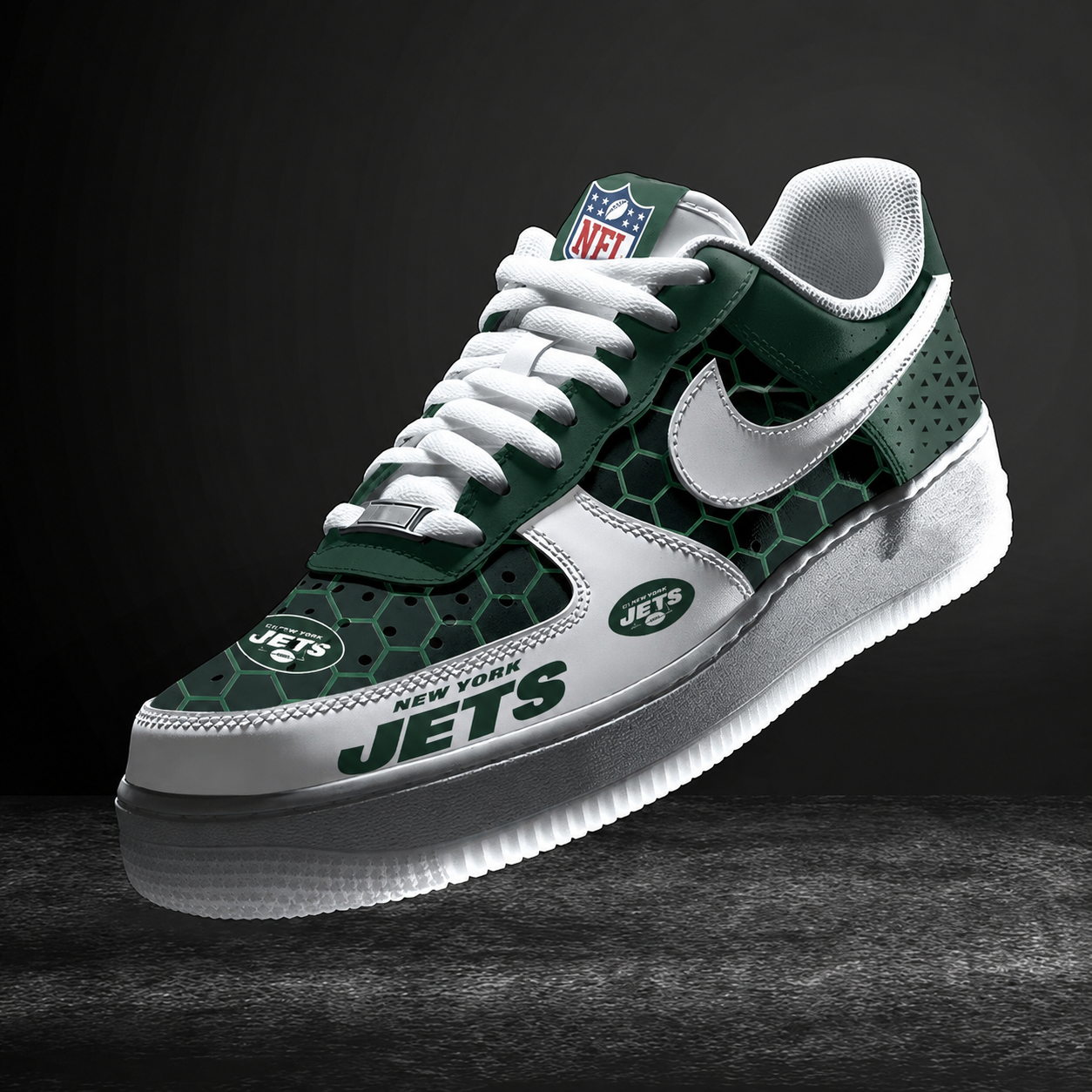 LIMITED EDITION - NEW CUSTOMIZED NFL25 NYJ NEW YORK JETS AF1 SNEAKERS