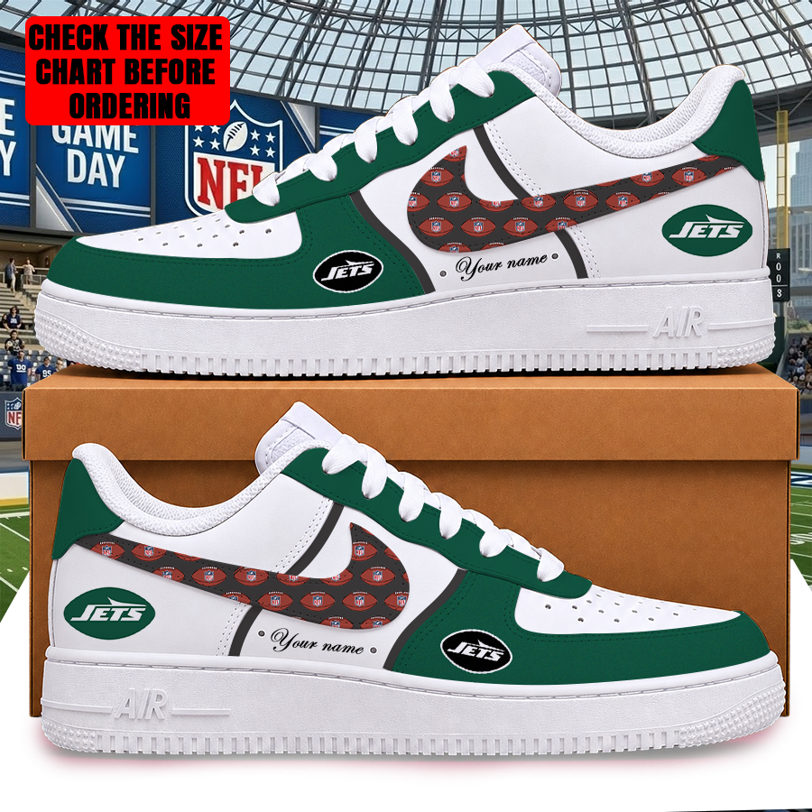 LIMITED EDITION - NEW CUSTOMIZED NFL25 NYJ NEW YORK JETS AF1 SHOES