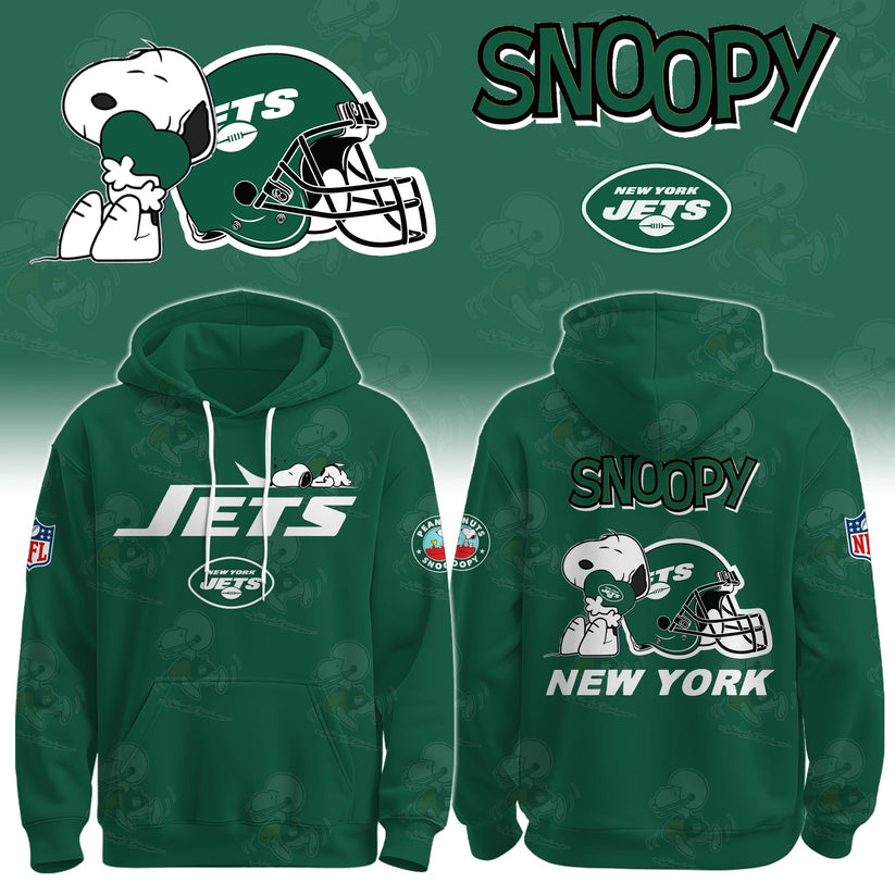 LIMITED EDITION - NEW CUSTOMIZED NFL25 NYJ NEW YORK JETS & SNOOPY UNISEX T-SHIRT, POLO, HOODIE & JACKETS