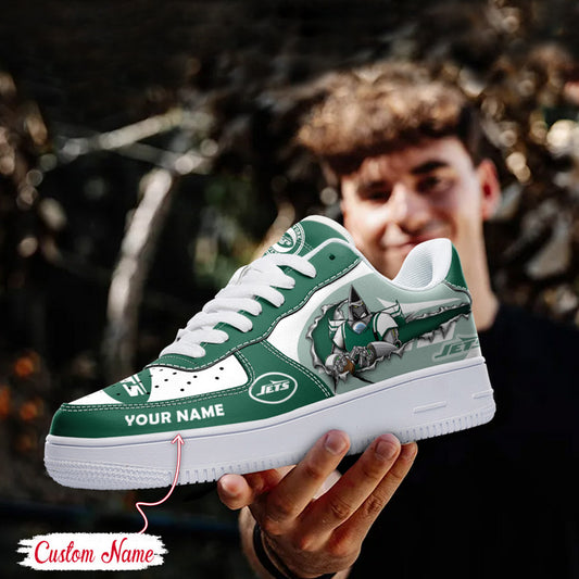 LIMITED EDITION - NEW CUSTOMIZED NFL25 NYJ NEW YORK JETS AF1 SNEAKERS