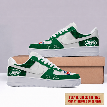 LIMITED EDITION - NEW CUSTOMIZED NFL25 NYJ NEW YORK JETS AF1 SHOES