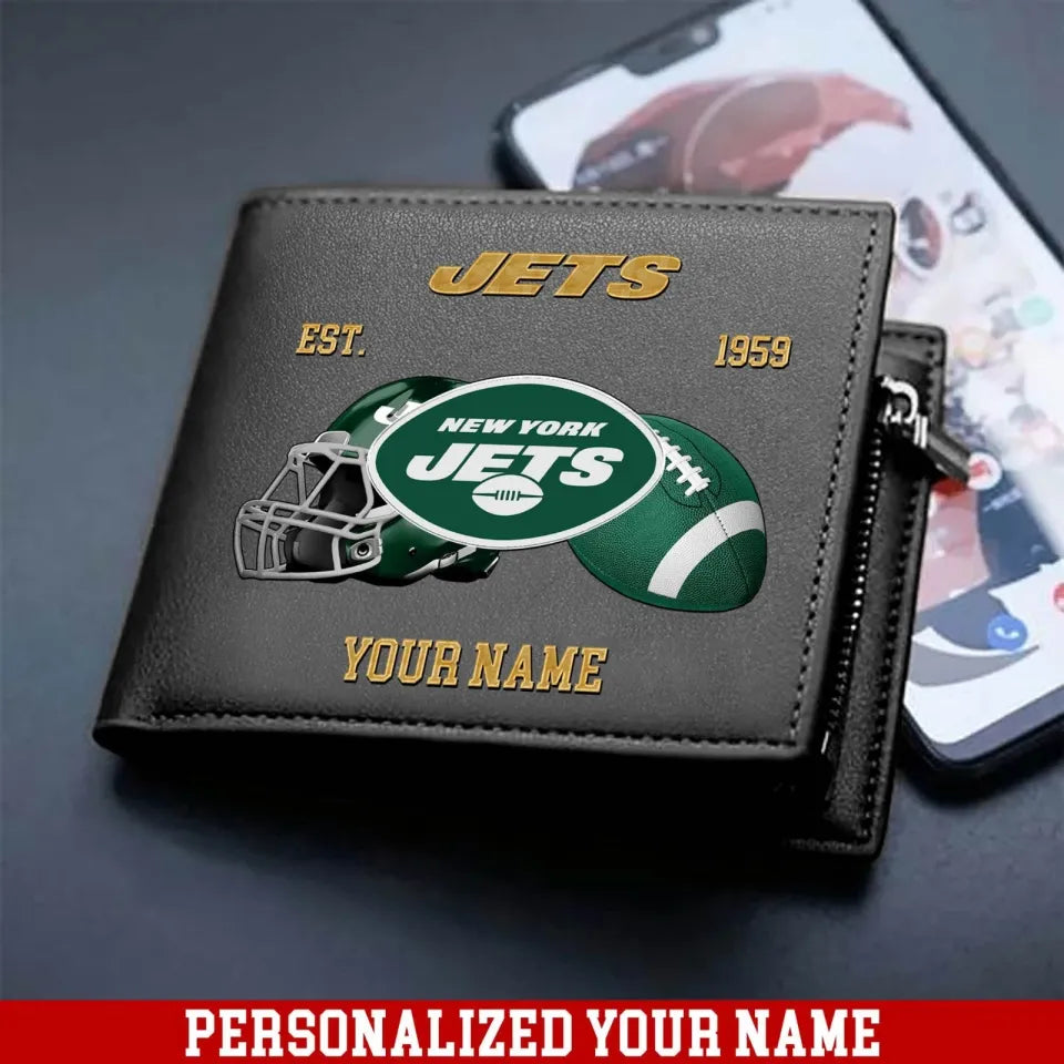 LIMITED EDITION - NEW CUSTOMIZED NFL25 NYJ NEW YORK JETS LEATHER WALLET