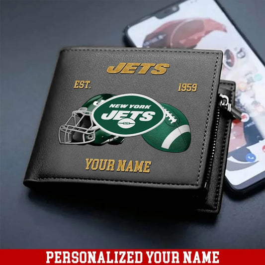 LIMITED EDITION - NEW CUSTOMIZED NFL25 NYJ NEW YORK JETS LEATHER WALLET