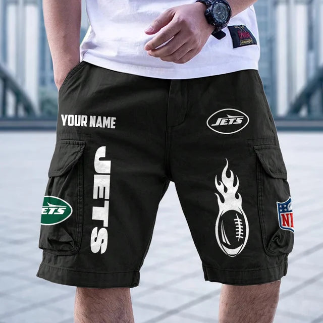 [SPECIAL OFFER] NEW CUSTOMIZED NFL25 NYJ NEW YORK JETS CARGO SHORTS