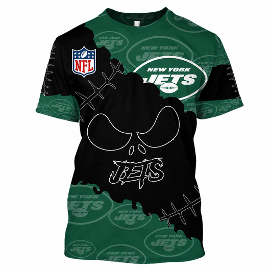 LIMITED EDITION - NEW CUSTOMIZED NFL25 NYJ NEW YORK JETS HALLOWEEN SKULL APPAREL FOR FANS
