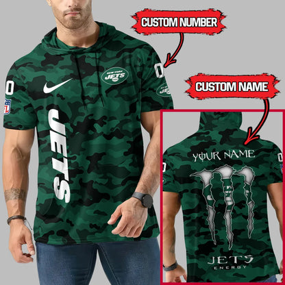 LIMITED EDITION - NEW CUSTOMIZED NFL25 NYJ NEW YORK JETS SHORT SLEEVE HOODIE