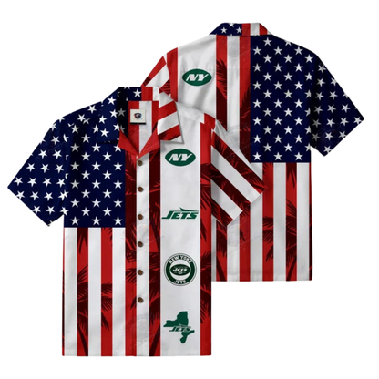 LIMITED EDITION - NEW CUSTOMIZED NFL25 NYJ NEW YORK JETS PATRIOTIC 250 USA HAWAIIAN SHIRT