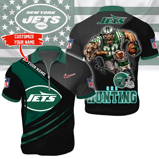 LIMITED EDITION - NEW CUSTOMIZED NFL25 NYJ NEW YORK JETS HARLEY-DAVIDSON POLO WITH ZIPPER SHIRT