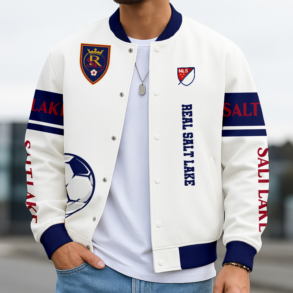 TOP SELLING - NEW CUSTOMIZED MLS25 RSL RS LAKE SATIN VARSITY & BASEBALL JACKET