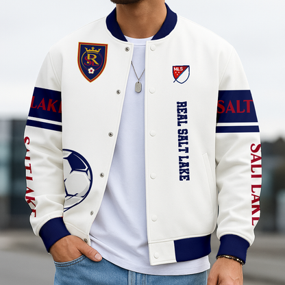 TOP SELLING - NEW CUSTOMIZED MLS25 RSL RS LAKE SATIN VARSITY & BASEBALL JACKET