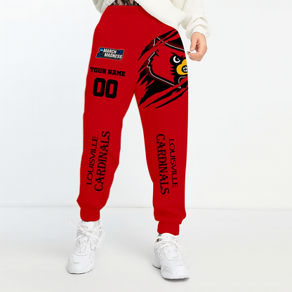 LIMITED EDITION - NEW CUSTOMIZED NCAA FBS25 ULC LOUISVILLE CARDINALS UNISEX LONG PANTS