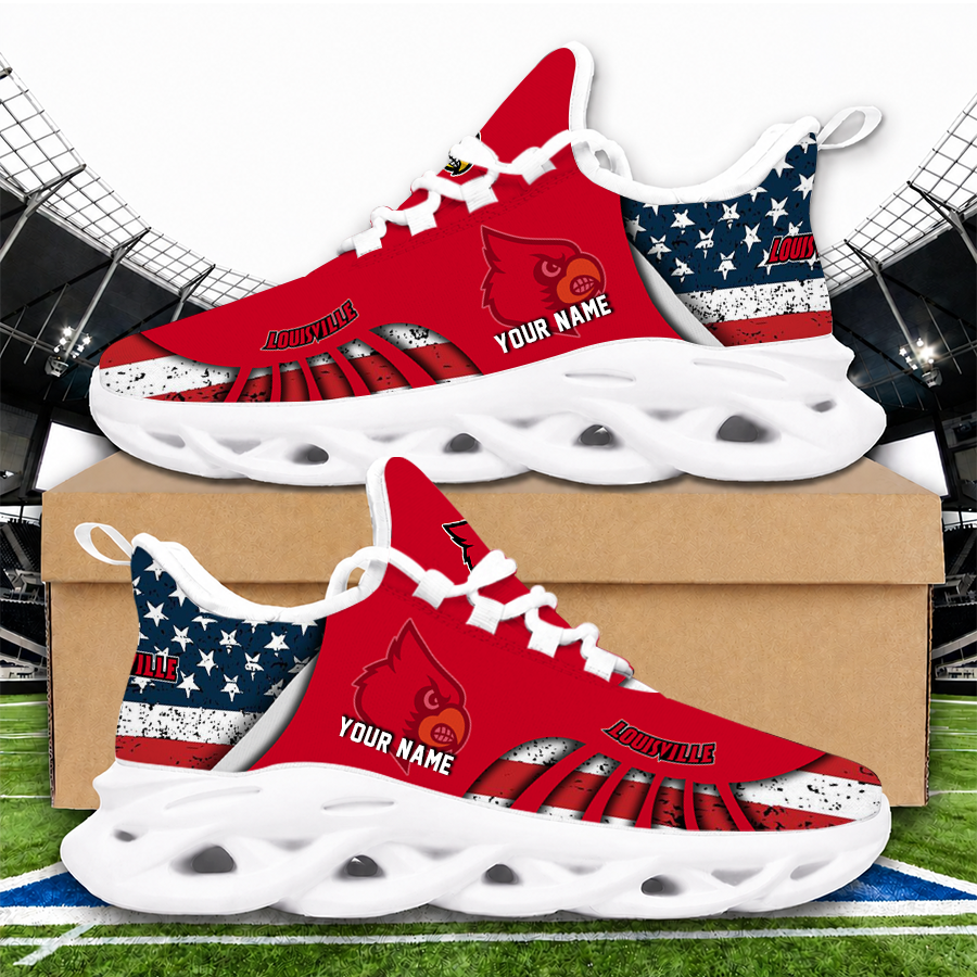[FAN FAVORITE] NEW CUSTOMIZED NCAA MAM25 ULC LOUISVILLE CARDINALS STRAPPY UNISEX CLUNKY SNEAKERS