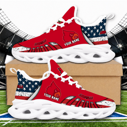 [FAN FAVORITE] NEW CUSTOMIZED NCAA MAM25 ULC LOUISVILLE CARDINALS STRAPPY UNISEX CLUNKY SNEAKERS