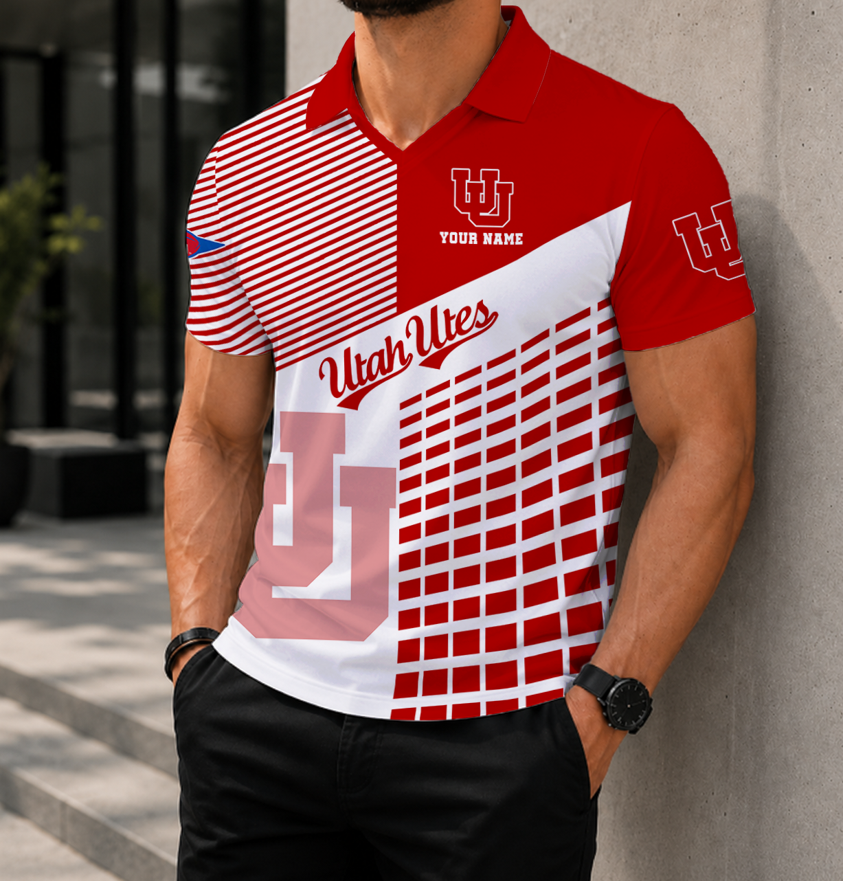 VIRAL EDITION - NEW CUSTOMIZED NCAA FBS25 UTU UTAH UTES POLO SHIRT