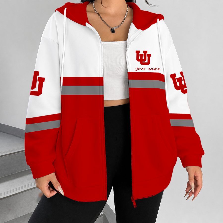 [FAN FAVORITE] NEW CUSTOMIZED NCAA FBS25 UTU UTAH UTES ZIP HOODIE